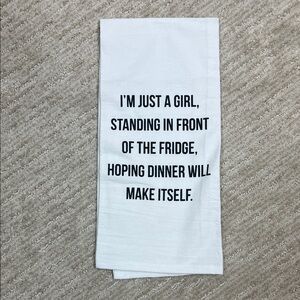 Tea TowelKitchen Towel Flour Sack Just A Girl Humorous Quote 100% Cotton